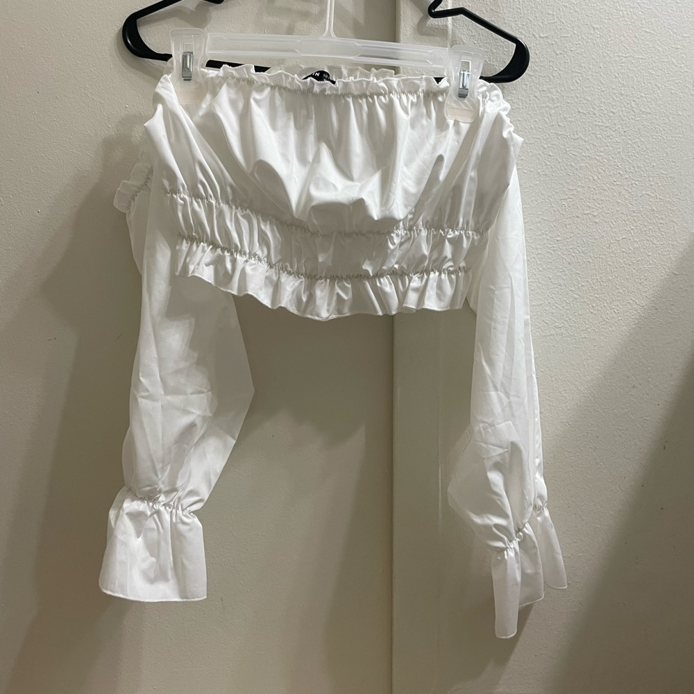 Shein • white crop top • small